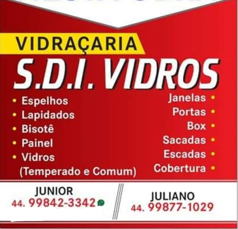 Logotipo: VIDRAÇARIA SDI VIDROS E ALUMINIO