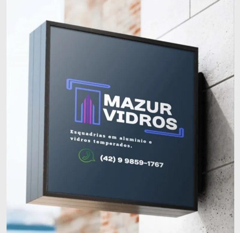 Logotipo: Mazur vidros e esquadrias em alumínio