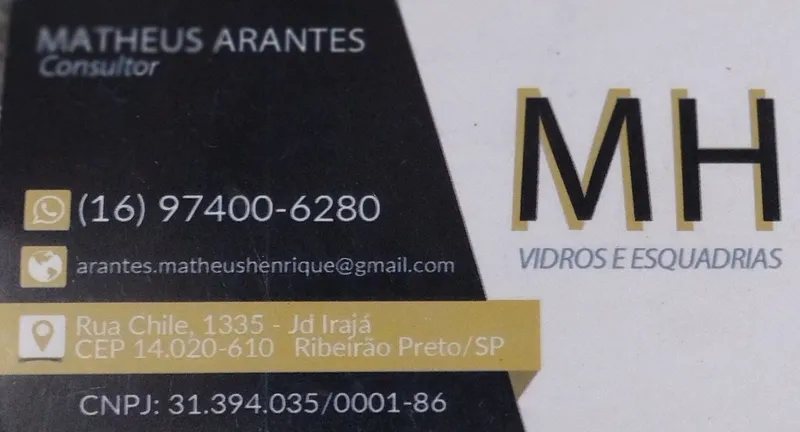 Logotipo: MH Vidros e Esquadrias