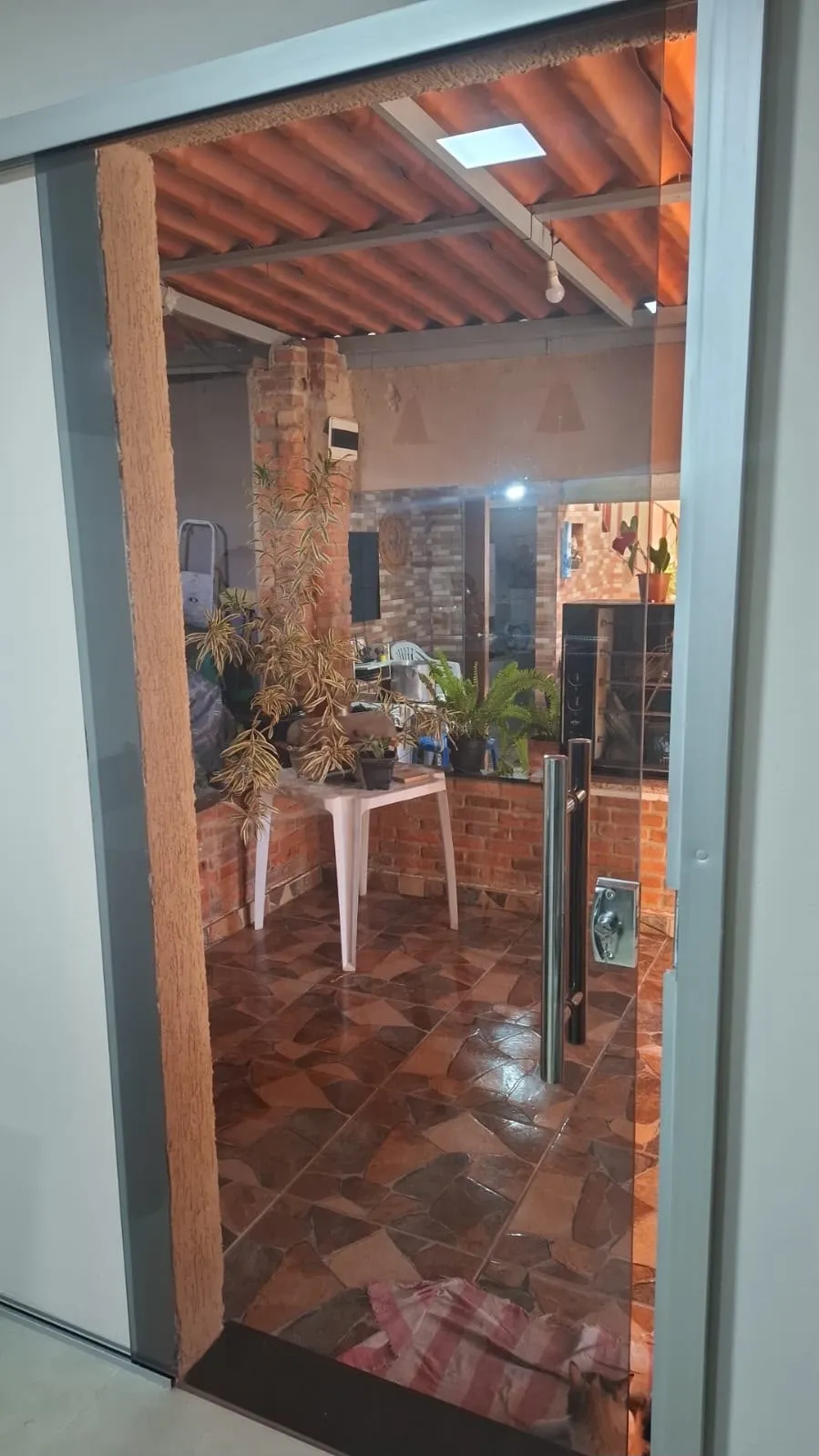 Porta de vidro fumê